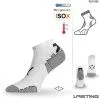 Носки Lasting RUN 009, microfiber+polypropylene, белый с черной полоской