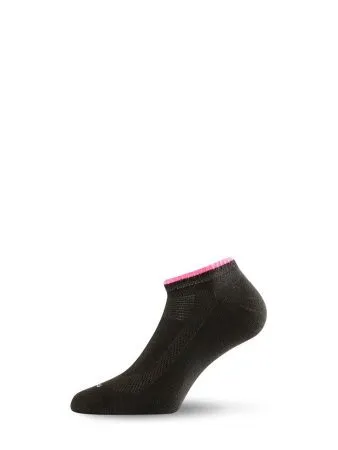 Носки Lasting ARA 903 cotton+nylon, черный с розовой полоской