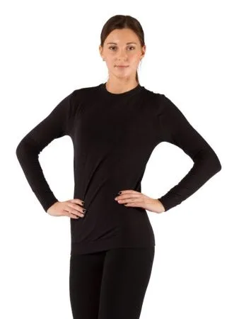 Футболка женская Vali / дл. рукав / комбинир 290/  черный