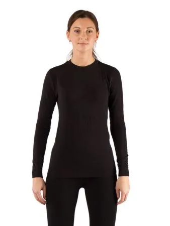 Футболка женская Vali / дл. рукав / комбинир 290/  черный
