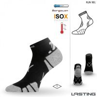 Носки Lasting RUN 901, microfiber+polypropylene, черный с серой полоской