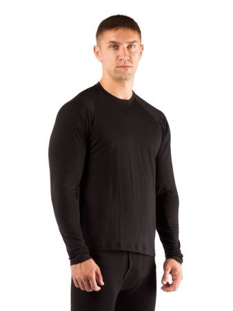 Футболка  мужская Atar/ дл. рукав/ шерсть 160/ черный