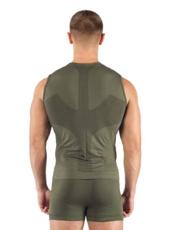 Майка  мужская Achile/ кор. рукав/ синтетика/ зеленый