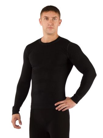 Футболка мужская Vivek / дл. рукав / комбинир 290/  черный Футболка мужская Vivek / дл. рукав / комбинир 290/  черный