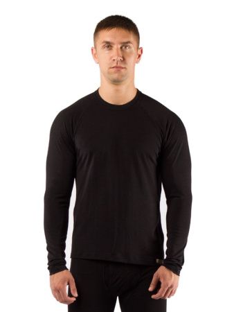 Футболка  мужская Atar/ дл. рукав/ шерсть 160/ черный
