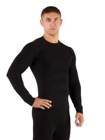 Футболка мужская Vivek / дл. рукав / комбинир 290/  черный Футболка мужская Vivek / дл. рукав / комбинир 290/  черный