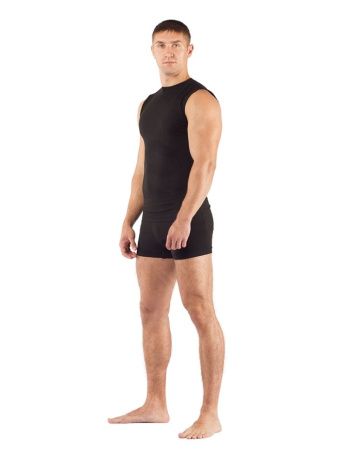 Комплект мужского термобелья Lasting, черный - футболка Achile и шорты Adam