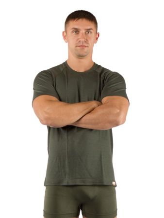 Футболка  мужская Quido/ кор. рукав/ шерсть 160/ зеленый