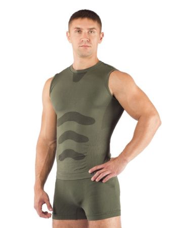 Майка  мужская Achile/ кор. рукав/ синтетика/ зеленый