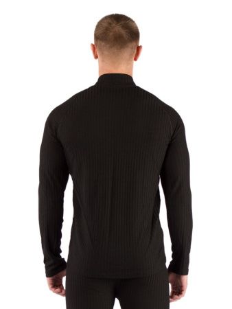 Футболка мужская SWU / дл. рукав / комбинир 180/  черный