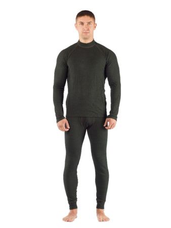 Комплект мужского термобелья Lasting, зеленый - футболка SWU и штаны JWP