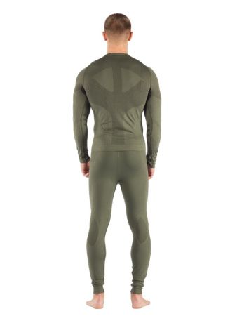 Комплект мужского термобелья Lasting, зеленый - футболка Apol и штаны Ateo
