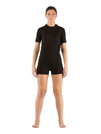 Комплект женского термобелья Lasting, черный - футболка Alba и шорты Avion