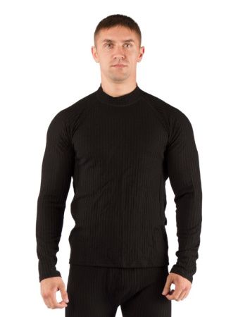 Футболка мужская SWU / дл. рукав / комбинир 180/  черный