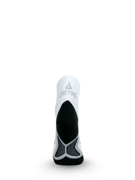 Носки Lasting RPC 098, microfiber+polypropylene, белый с черной подошвой и серой полоской