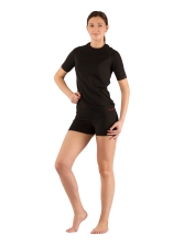Комплект женского термобелья Lasting, черный - футболка Alba и шорты Avion, S-M