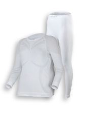 Комплект женского термобелья Lasting, белый - футболка Atala и штаны Aura S-M, Atala0101SM_Aura0101SM