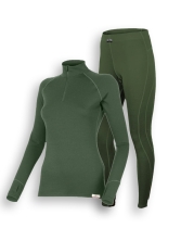 Комплект женского термобелья Lasting, зеленый - футболка LAURA и штаны WASA, S