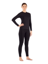 Комплект женского термобелья Lasting, черный - футболка Atila и штаны Ataka, XL