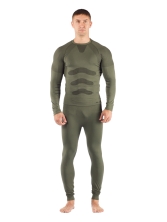 Комплект мужского термобелья Lasting, зеленый - футболка Apol и штаны Ateo, L-XL